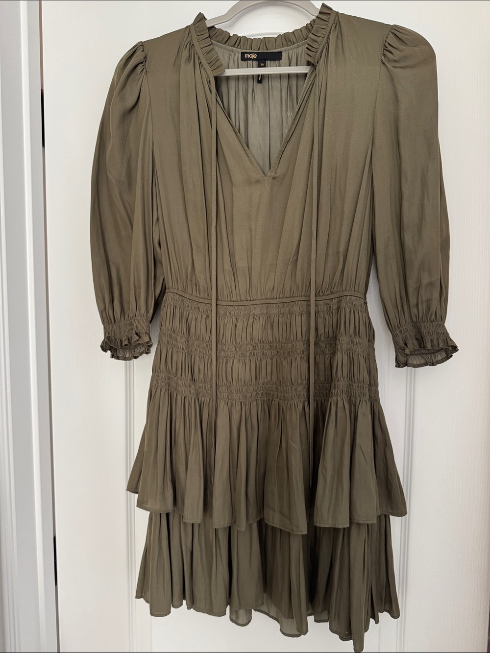 Maje Tiered Ruffle Mini Dress NWOT